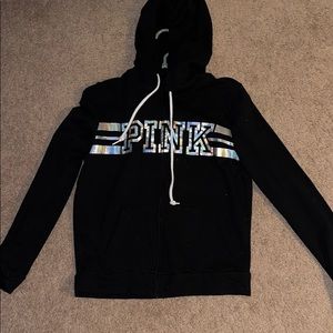 PINK full zip sweater